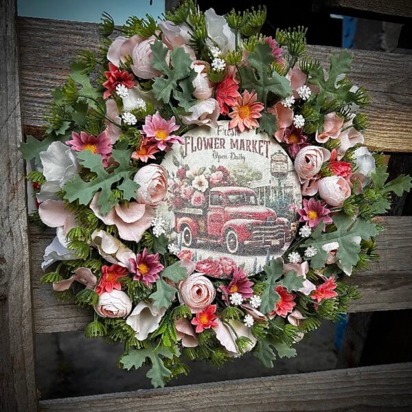 Vintage Pick up ajtódísz