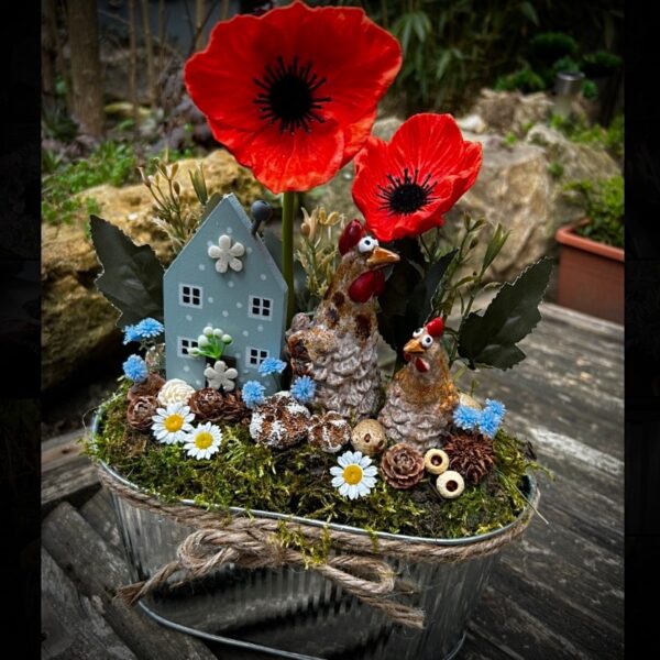 Tyúk udvar - piros pipaccsal